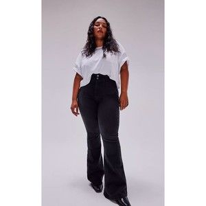 We The Free Jeans Jade Women's 31‎ Onix Black High Waisted Flare Stretch Pants